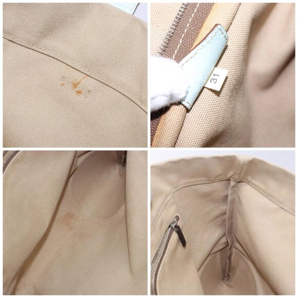 PRADA Tote Bag Canvas Beige Auth 137463 - Picture 15 of 16